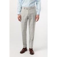Antique Rogue Slim Fit Powell Taupe Check Tweed Men's Trousers. Grey by Suit Direct