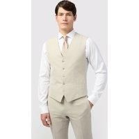 Tailored Fit Stone Linen Waistcoat