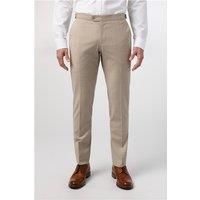 Alexandre Tailored Fit Stone Chalkstripe Performance Men's Trousers, Beige