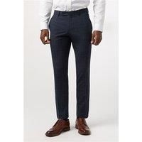 Alexandre of England Alexandre Tailored Fit Dark Navy Blue Stone Check Men's Trousers by Suit Direct