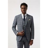 Alexandre Tailored Fit Performance Blue Seafoam Check Green Men's Suit Jacket