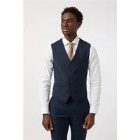 Alexandre of England Alexandre Tailored Fit Navy Blue Texture Waistcoat by Suit Direct