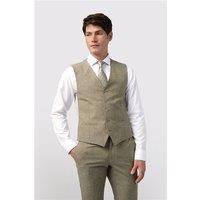 Alexandre Slim Fit Sage Linen Waistcoat