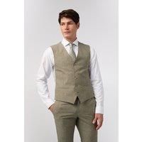 Slim Fit Sage Linen Waistcoat