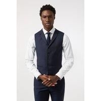 Tailored Fit Navy Stripe Waistcoat