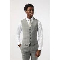 Tailored Fit Cool Grey Windowpane Waistcoat
