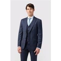 Alexandre Tailored Fit Italian Ink Check Navy Men's Suit Jacket