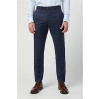 Alexandre Tailored Fit Italian Ink Check Men's Trousers, Navy