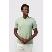 Melka Sage Quarter Zip Jersey Regular Fit Polo, Egyptian Cotton, Green