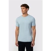 Melka Light Blue Crew Neck Regular Fit T-Shirt, Egyptian Cotton
