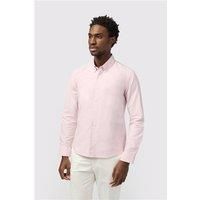 Melka Pink Mens Oxford Regular Fit Shirt, Long Sleeve