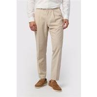 Melka Oatmeal Striped Men's Trousers, Striped, Beige
