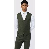 Ted Baker Slim Fit Lear Olive Flannel Waistcoat