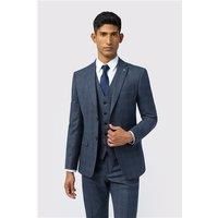 Ted Baker Slim Fit Performance Byrne Navy Blue Plum Check Men's Suit Jacket