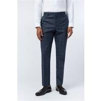 Ted Baker Slim Fit Byrne Navy Blue Plum Check Men's Trousers