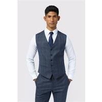 Ted Baker Slim Fit Byrne Navy Blue Plum Check Waistcoat