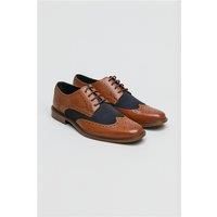 Racing Green Dale Tan Navy Leather Brogue