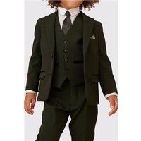 Marc Darcy Bromley Children's Olive Green Three Piece Men's Tailored Fit Suit Jacket