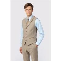 Antique Rogue Slim Fit Camel Herringbone Tweed Waistcoat