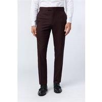Antique Rogue Slim Fit Burgundy Texture Men's Trousers, Red