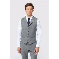 Antique Rogue Slim Fit Grey Herringbone Tweed Waistcoat