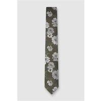 Antique Rogue Sage Large Floral Tie Green - Ideal For Weddings