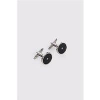 Limehaus Silver Round Diamante Cufflinks 0 Silver