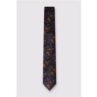 Antique Rogue Floral Tie Navy Blue - Ideal For Weddings