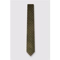 Alexandre Khaki Silk Paisley Tie Green