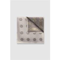 Alexandre Champagne Silk Hexagon Medallion Pocket Square 0 Beige