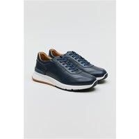 Antique Rogue Palmer Navy Blue Leather Smart Trainer