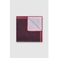 Alexandre Red Silk Geo Pocket Square 0 Red