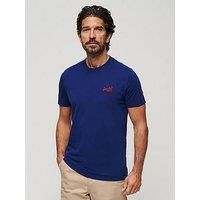 Superdry T Shirt Mens Crew Neck Short Sleeve Essential Logo Black Blue Cream