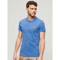 Superdry T Shirt Mens Crew Neck Short Sleeve Essential Logo Blue Pink Orange