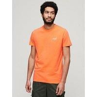 Superdry Essential Logo Emb Tee Shirt, Sunburst Coral, XXL