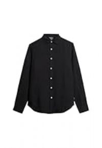 Superdry Studios Casual Linen Long Sleeve Shirt M Black