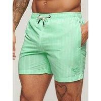 Superdry Printed 15" Stripe Swim Shorts - Light Green
