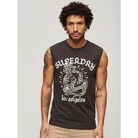 Superdry Graphic Print Vest Top - Black