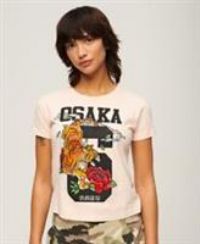Superdry Womens Osaka 6 Narrative 90'S T-Shirt Size 12