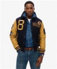 Superdry Mens Collared Patched Bomber Size L