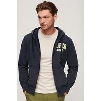 Superdry Vintage Athletic Zip Hoodie - Navy