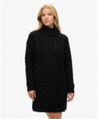 Superdry Womens Roll Neck Cable Knit Dress Size 14