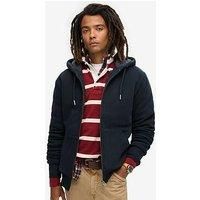 Superdry Borg Lined Zip Hoodie - Navy
