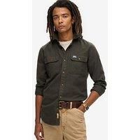 Superdry Trailsman Relaxed Fit Flannel Shirt - Dark Green