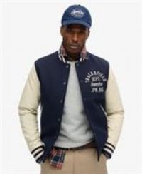 Superdry Varsity Chain Stitch Jacket - Navy