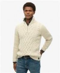Superdry Mens Jacob Cable Knit Half Zip Jumper Size M - M Regular