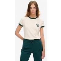 Superdry Athletic Essentials Ringer Fitted T-Shirt - Cream