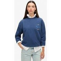 Superdry Luxe Metallic Loose Sweatshirt- Blue