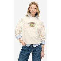 Superdry Travel Souvenir Loose Sweatshirt M Cream