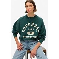 Superdry Athletic Essentials Oversized Printed Sweatshirt - Green